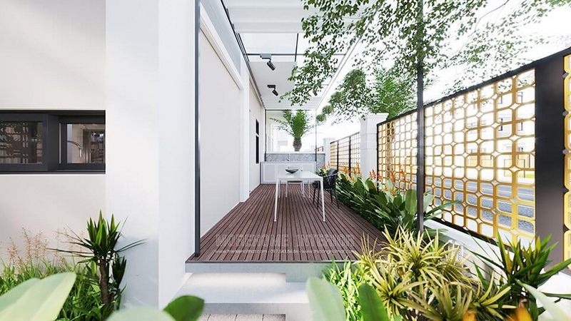 Nhà biệt thự của bạn sẽ trở nên đẹp hơn khi có một hành lang sân vườn được thiết kế.